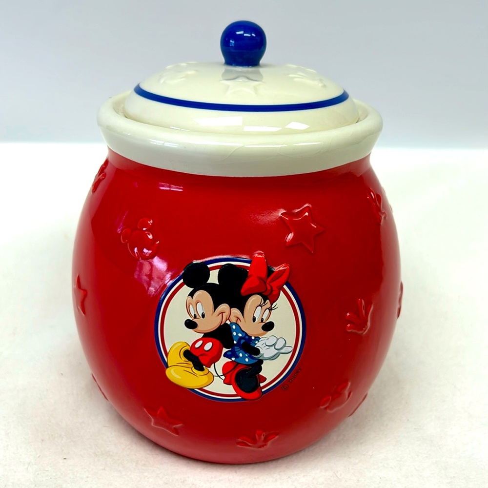 Vintage Mickey & Minnie ceramic treat jar